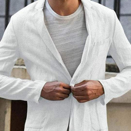Heren Linnen Blazer met Casual Pasvorm - Visconte