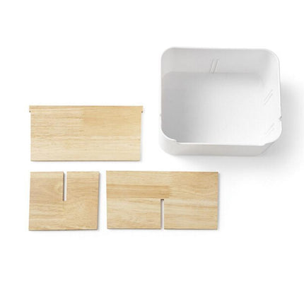 Trwały organizer na biurko w neutralnym kolorze | Kompaktowy 18x9,5x14,3cm | Uporządkowanie przestrzeni roboczej | Uniwersalne zastosowanie w kosmetykach, kosmetykach lub toaletach | Utrzymuj porządek w głównych rzeczach