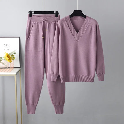 Zara | Elegancki damski zestaw swetrów i spodni | Oddychająca tkanina | Wszechstronny szykowny styl