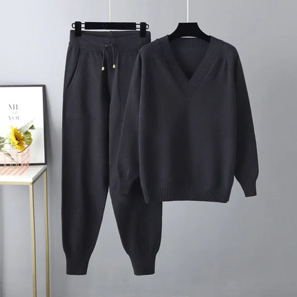 Zara | Elegancki damski zestaw swetrów i spodni | Oddychająca tkanina | Wszechstronny szykowny styl