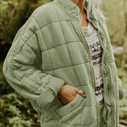 Damska kurtka przejściowa oversize Helene | Zagęszczony płaszcz poliestrowy | S-2XL | Ciemnoszary, czarny, niebieski, różowy