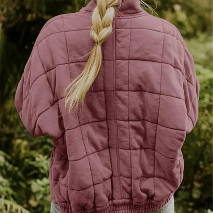 Damska kurtka przejściowa oversize Helene | Zagęszczony płaszcz poliestrowy | S-2XL | Ciemnoszary, czarny, niebieski, różowy