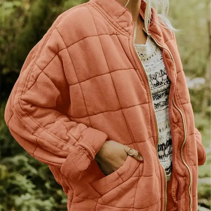 Damska kurtka przejściowa oversize Helene | Zagęszczony płaszcz poliestrowy | S-2XL | Ciemnoszary, czarny, niebieski, różowy