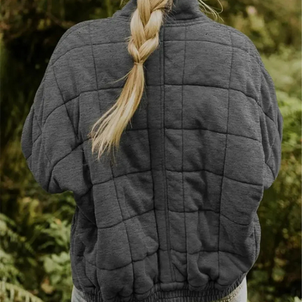 Damska kurtka przejściowa oversize Helene | Zagęszczony płaszcz poliestrowy | S-2XL | Ciemnoszary, czarny, niebieski, różowy