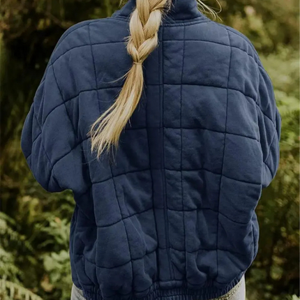 Damska kurtka przejściowa oversize Helene | Zagęszczony płaszcz poliestrowy | S-2XL | Ciemnoszary, czarny, niebieski, różowy
