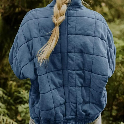 Damska kurtka przejściowa oversize Helene | Zagęszczony płaszcz poliestrowy | S-2XL | Ciemnoszary, czarny, niebieski, różowy