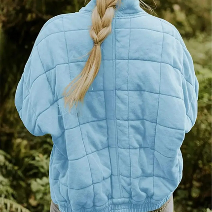 Damska kurtka przejściowa oversize Helene | Zagęszczony płaszcz poliestrowy | S-2XL | Ciemnoszary, czarny, niebieski, różowy