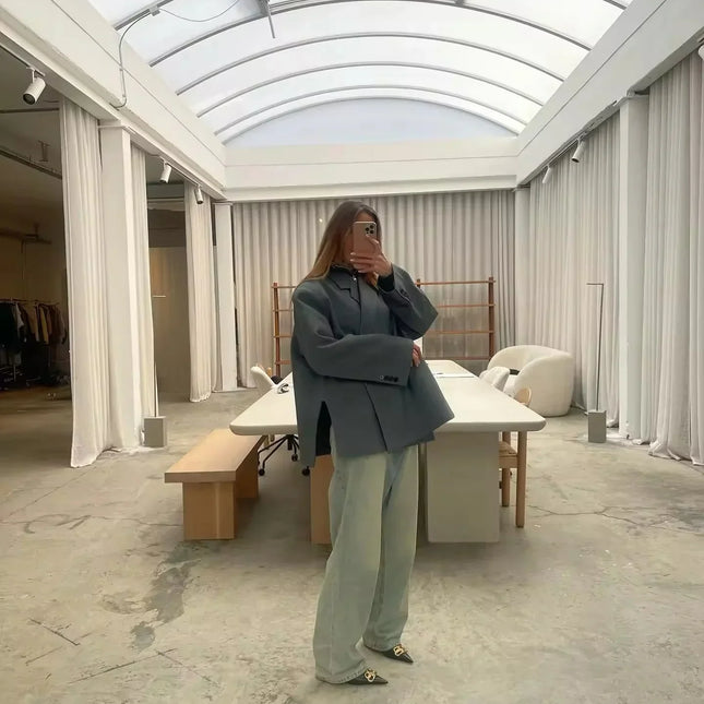 Damska marynarka oversize Zoey | Modny Twist Design | Wszechstronne dopasowanie | Trwała miękka tkanina | Swobodny lub biznesowy wygląd