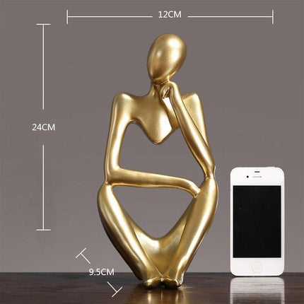 Abstrakcyjna, elegancka statua z żywicy myśliciela | Nowoczesny minimalistyczny design | Wystrój blatu | Trzy kolory i pozy | Sztuka domowego biura | Przyjazny dla środowiska | 8cm x 13cm | Wyjątkowy pomysł na prezent