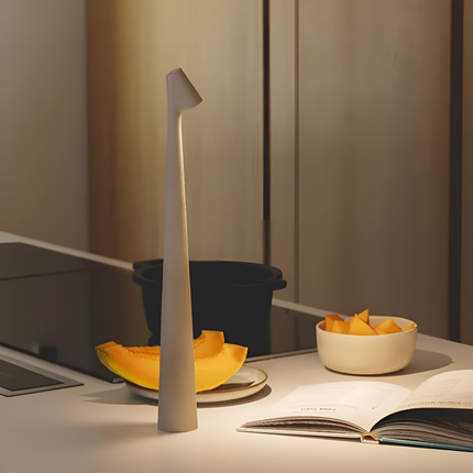 Ściemna lampa stołowa LED | Minimalistyczny projekt nordycki | Bezprzewodowe oświetlenie | Sterowanie dotykowe | Ciepłe światło | Ochrona oczu | Energooszczędny | Idealny do pracy i relaksu | 33x5 cm | Bateria 1800 mAh