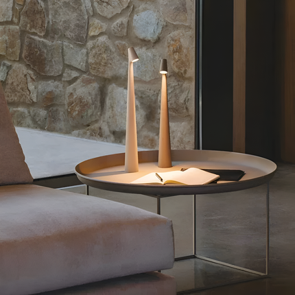 Ściemna lampa stołowa LED | Minimalistyczny projekt nordycki | Bezprzewodowe oświetlenie | Sterowanie dotykowe | Ciepłe światło | Ochrona oczu | Energooszczędny | Idealny do pracy i relaksu | 33x5 cm | Bateria 1800 mAh