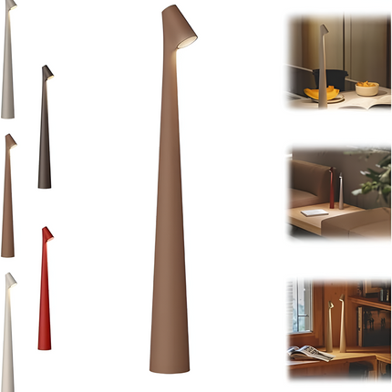 Ściemna lampa stołowa LED | Minimalistyczny projekt nordycki | Bezprzewodowe oświetlenie | Sterowanie dotykowe | Ciepłe światło | Ochrona oczu | Energooszczędny | Idealny do pracy i relaksu | 33x5 cm | Bateria 1800 mAh