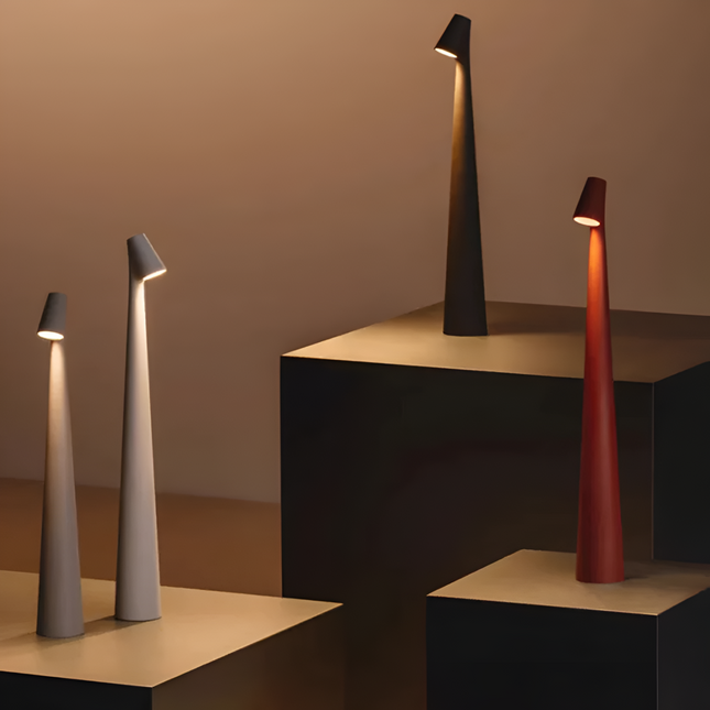Ściemna lampa stołowa LED | Minimalistyczny projekt nordycki | Bezprzewodowe oświetlenie | Sterowanie dotykowe | Ciepłe światło | Ochrona oczu | Energooszczędny | Idealny do pracy i relaksu | 33x5 cm | Bateria 1800 mAh