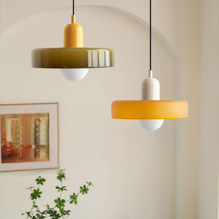 Lampa wisząca Bauhaus | Żywe kolorowe szkło | Nowoczesny design | Funkcjonalny wystrój domu | Energooszczędne oświetlenie do salonu, jadalni i sypialni