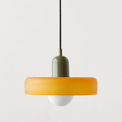 Lampa wisząca Bauhaus | Żywe kolorowe szkło | Nowoczesny design | Funkcjonalny wystrój domu | Energooszczędne oświetlenie do salonu, jadalni i sypialni