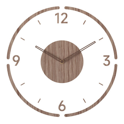 DREWNOLINIA | Elegancki nowoczesny zegar ścienny | Minimalistyczny design | Drewniana rama | Cichy Ruch | Wyczyść tarczę | Elegancki wystrój domu