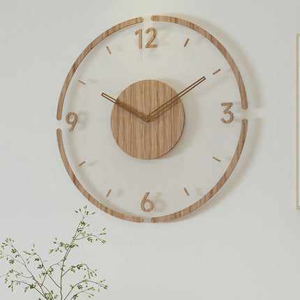 DREWNOLINIA | Elegancki nowoczesny zegar ścienny | Minimalistyczny design | Drewniana rama | Cichy Ruch | Wyczyść tarczę | Elegancki wystrój domu