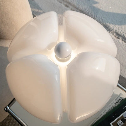 Lampa kwiatowa w stylu retro | Czarna baza | Biały akrylowy klosz | LED 10W Philips | Dotknij opcji Przełącznik | Lampka nocna lub na biurko | Kabel 1,8 M | 1,85 KG | Nowoczesne nastrojowe oświetlenie | Energooszczędna konstrukcja