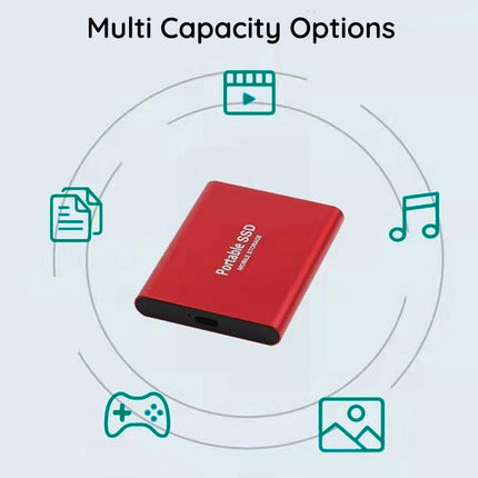 Ultraszybki zewnętrzny dysk SSD | Błyskawiczny | Odporny na wstrząsy | Kompaktowy | Pojemność do 30 TB | Konstrukcja ze stopu aluminium | Zgodność z USB 2.0/3.0 | PC, Mac, Android, Konsole do gier | Przenośne rozwiązanie do transmisji danych