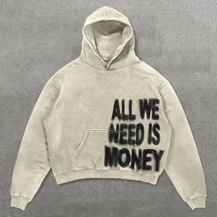 Oversize'owa bluza z kapturem inspirowana Y2K | Abstrakcyjny wzór unisex | Miękka mieszanka bawełny | Modny pudełkowy krój | Wygodne i trwałe