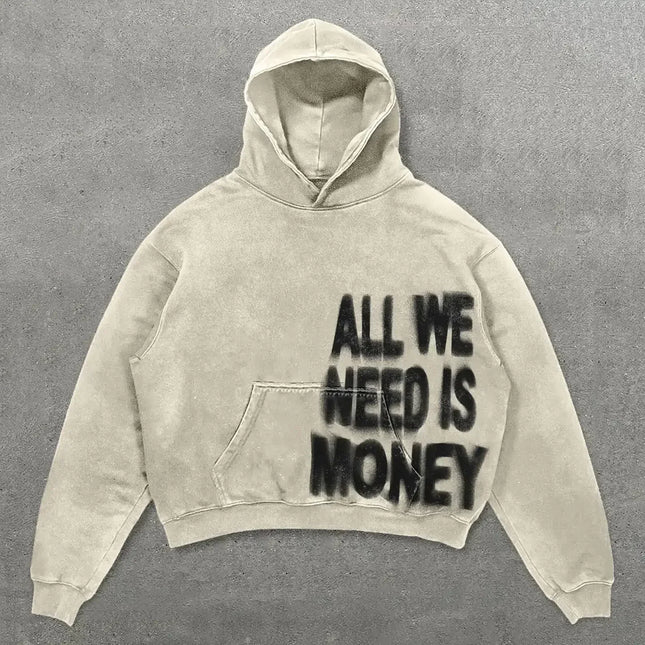 Oversize'owa bluza z kapturem inspirowana Y2K | Abstrakcyjny wzór unisex | Miękka mieszanka bawełny | Modny pudełkowy krój | Wygodne i trwałe