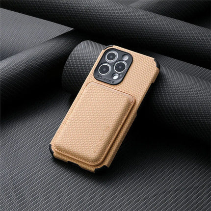FiberGuard | Etui na iPhone'a kompatybilne z włókna węglowego MagSafe | Wbudowany portfel | Odporny na zarysowania | Elegancki wygląd | Gotowy do ładowania bezprzewodowego
