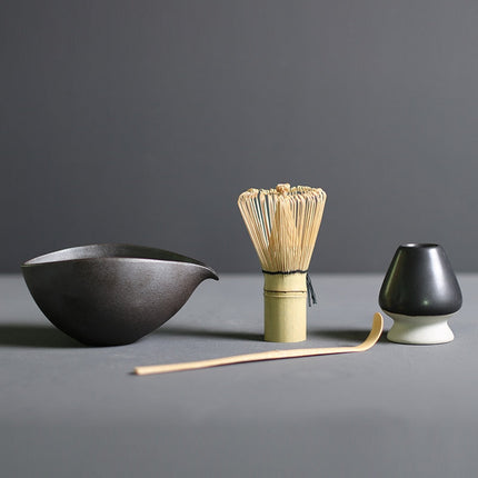 Kompletny zestaw do przygotowania Matcha | duże bambusowe trzepaczki i ceramiczna miska na herbatę