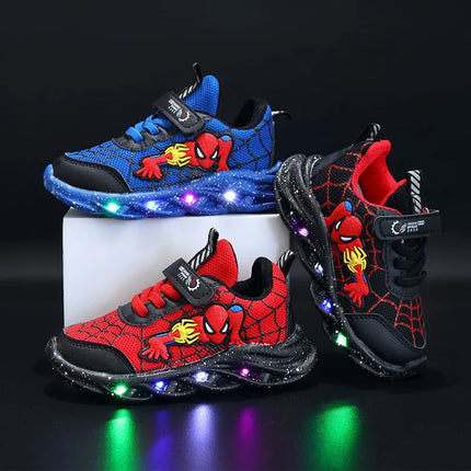 Chłopięce sportowe tenisówki LED Spider-Man | Świecące, antypoślizgowe, wygodne, oddychające buty | Zabawna i trwała konstrukcja dla aktywnych dzieci
