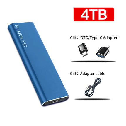 Bezpieczna przestrzeń | Dysk przenośny 4 TB USB-C | Metalowa obudowa | Szybki USB 3.1 | kompatybilność z PC, Mac, Android | Bezproblemowy plug-and-play | Dostępne kolory: czerwony, czarny, niebieski, srebrny