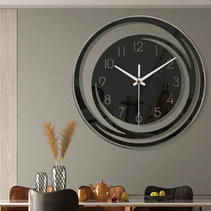Minimalistyczny skandynawski akrylowy cichy zegar ścienny | Nowoczesny okrągły design | Wystrój domu i biura | Cicha praca | Przyciągający wzrok współczesny zegarek