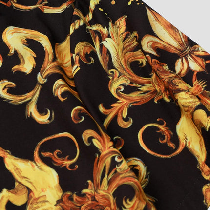 Retro Barokke Leeuwenprint Heren Bowlingshirt-Hawaiiaans Shirt Met Korte Mouwen Voor Dagelijks Gebruik, Vakantie En Strandresor - Visconte