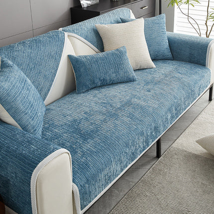 SofaSkins™ | Ultramiękka, odporna na zarysowania narzuta na sofę Chenille | Uniwersalna tarcza ochronna | Stylowy wzór w paski dla właścicieli zwierząt | Komfort i trwałość