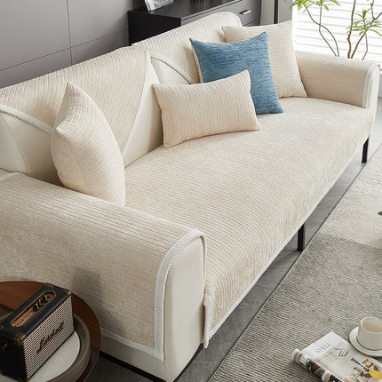 SofaSkins™ | Ultramiękka, odporna na zarysowania narzuta na sofę Chenille | Uniwersalna tarcza ochronna | Stylowy wzór w paski dla właścicieli zwierząt | Komfort i trwałość