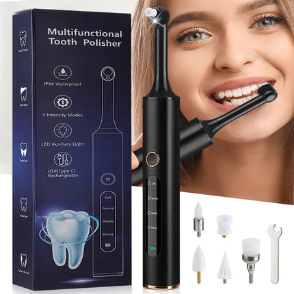 SmilePro Bezprzewodowy Przyrząd Do Polerowania Zębów | Usuwa Kamień Nazębny | Regulowana | Długa Żywotność Baterii | Lekki ABS i Aluminium | Ładowanie USB | Domowa Higiena Jamy Ustnej