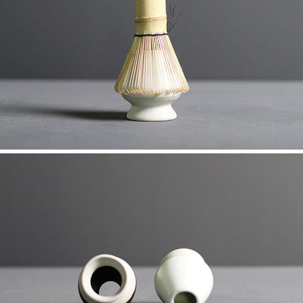 Kompletny zestaw do przygotowania Matcha | duże bambusowe trzepaczki i ceramiczna miska na herbatę