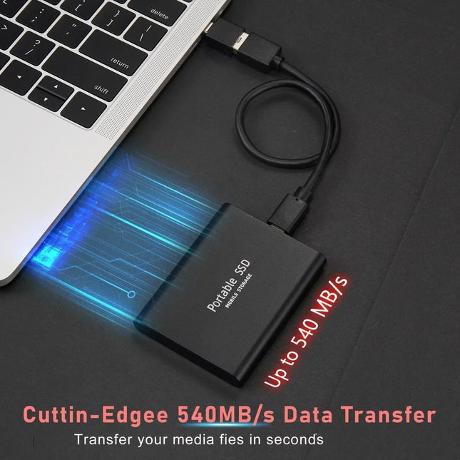 Superszybki zewnętrzny dysk SSD o pojemności 2 TB | Kompaktowa, szybka pamięć USB 3.1 | Interfejs M.2 typu C do komputerów stacjonarnych i laptopów