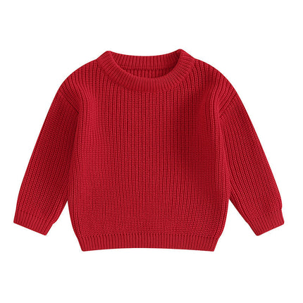 Sweter z dzianiny bawełnianej unisex dla niemowląt i małych dzieci | Miękkie i przytulne | Idealny na jesień i zimę | Wiek 0-5 lat
