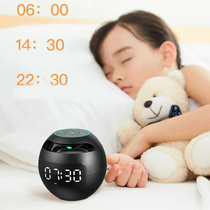 Głośnik z budzikiem Bluetooth Ball | Cyfrowy wyświetlacz LED | Kolorowe światło nocne | Bluetooth 5.0 | Bateria 2200 mAh | Inteligentne wykrywanie ruchu | Wysokiej jakości głośnik 5W | Kompaktowa konstrukcja | Biały, czarny, różowy