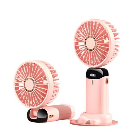 Ładowalny wentylator | 5-biegowe mini urządzenie użytkowe | Głowica regulowana 90° | Podwójna bateria 5000 mAh | Wyświetlacz LED | Niski poziom hałasu | Przenośny kieszonkowy rozmiar | Szybkie ładowanie typu C | Stylowy wygląd | Wielofunkcyjne