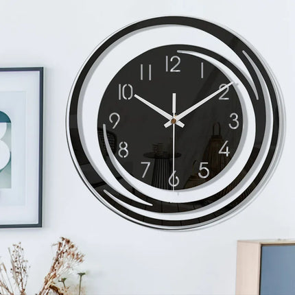 Minimalistyczny skandynawski akrylowy cichy zegar ścienny | Nowoczesny okrągły design | Wystrój domu i biura | Cicha praca | Przyciągający wzrok współczesny zegarek
