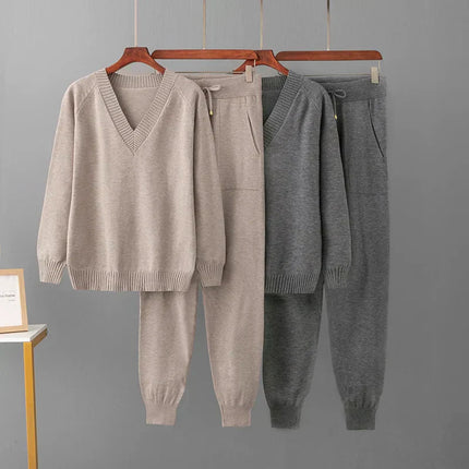 Zara | Elegancki damski zestaw swetrów i spodni | Oddychająca tkanina | Wszechstronny szykowny styl