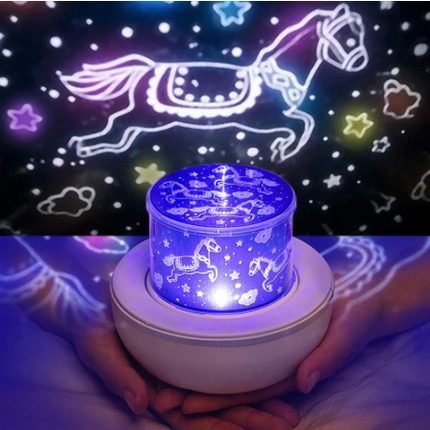 Światło nocne SkyProjector™ | Regulowane oświetlenie | Projekcje gwiazd, księżyca i zwierząt | Pilot zdalnego sterowania | Idealny do pokoju dziecięcego i dziecięcego | Cichy obrót o 360° | Zwiększa kreatywność i sen | W zestawie kabel do ładowania USB
