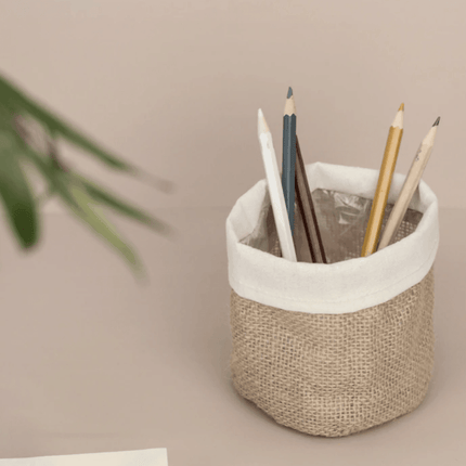 Tkaninowy kosz na sadzonkę inspirowany stylem Boho | Rustykalny muślin | Regulowana wysokość góry | Ochronna podszewka PE | Możesz zrobić porządek | Wszechstronny dla roślin lub przechowywania | Małe, średnie, duże wyposażenie