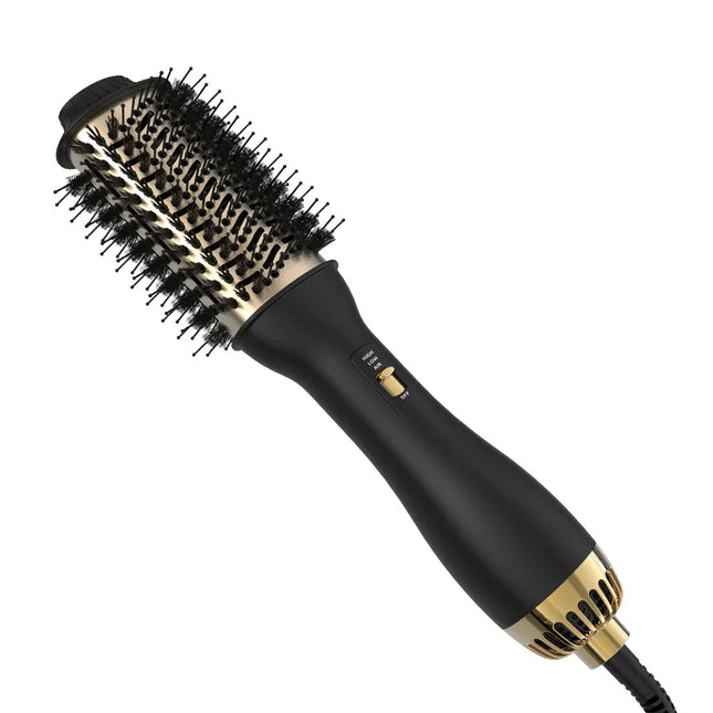 EliteWave 2.0 | Suszarka do włosów i nabłyszczacz z gorącym powietrzem | Stylizacja w jednym kroku, który można zastosować bez stosowania | aluminium | Wykończenie z czarnego złota | Gładkie loki i fale | Narzędzie do stylizacji włosów o jakości salonowej 