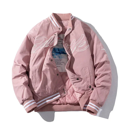 Kurtka baseballowa z kapturem unisex w stylu retro | Hip-hopowa odzież uliczna | Trwała, ciepła i stylowa kurtka dla mężczyzn i kobiet | Odzież wierzchnia na jesień i zimę | Vintage design i wygodne dopasowanie