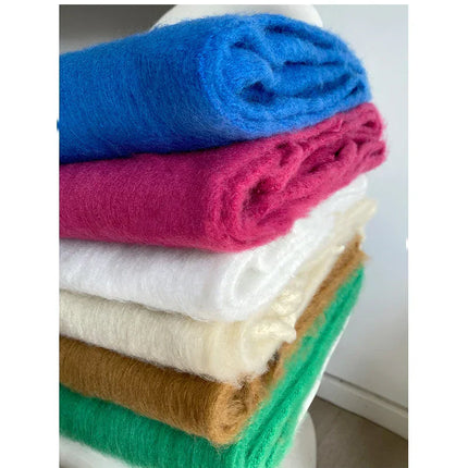 Luksusowy szalik Pashmina | Kaszmir ChicWool | Gruby, ciepły zimowy dodatek z modnymi długimi frędzlami | Jednolity kolor | Przytulny na zimną pogodę