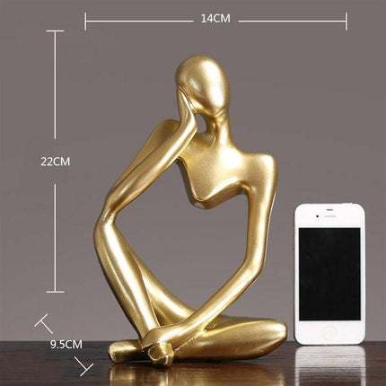 Abstrakcyjna, elegancka statua z żywicy myśliciela | Nowoczesny minimalistyczny design | Wystrój blatu | Trzy kolory i pozy | Sztuka domowego biura | Przyjazny dla środowiska | 8cm x 13cm | Wyjątkowy pomysł na prezent