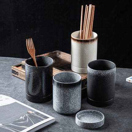 Uchwyt na kuchnię w stylu japońskim z uchwytem ceramicznym | Organizer na blat kuchenny | duże oferują przyborów kuchennych | Oszczędzające miejsce rozwiązania dekoracyjne | Idealny dla kuchni domowej