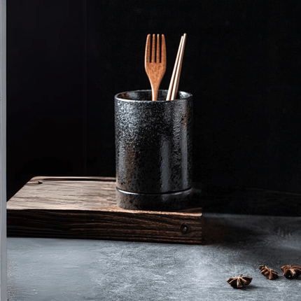 Uchwyt na kuchnię w stylu japońskim z uchwytem ceramicznym | Organizer na blat kuchenny | duże oferują przyborów kuchennych | Oszczędzające miejsce rozwiązania dekoracyjne | Idealny dla kuchni domowej