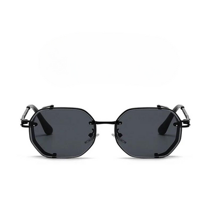 Bazyliowe okulary przeciwsłoneczne | Styl Vintage | Rama aluminiowa | Spolaryzowana ochrona przed promieniowaniem UV | Wygodny nosek | Idealny na plażę, festiwal, codzienne wyjścia | Czarny, niebieski, fioletowy, brązowy